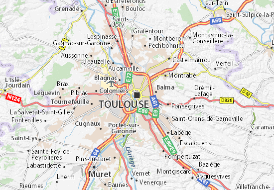 toulouse carte Map of Toulouse   Michelin Toulouse map   ViaMichelin
