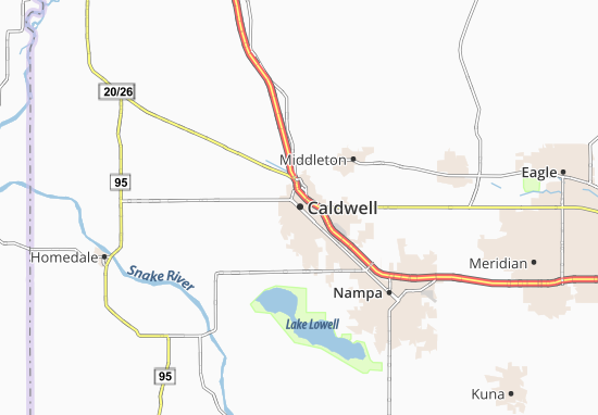 Karte Stadtplan Caldwell