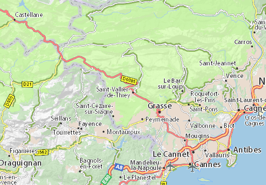 Karte Stadtplan Saint-Vallier-de-Thiey