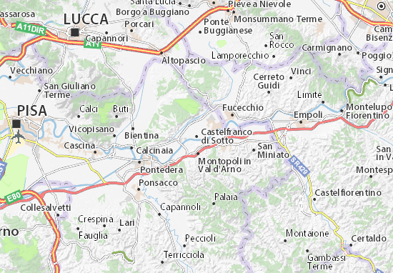 Kaart Plattegrond Castelfranco di Sotto