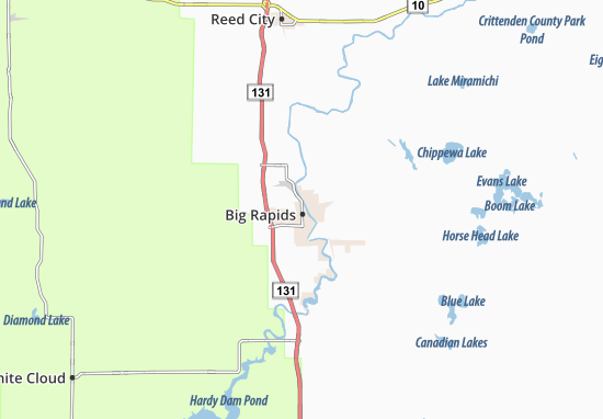 Kaart Plattegrond Big Rapids