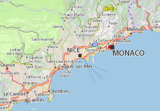 carte de france nice Map of Nice   Michelin Nice map   ViaMichelin