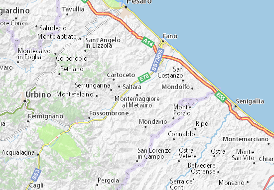 Mapa Montemaggiore al Metauro