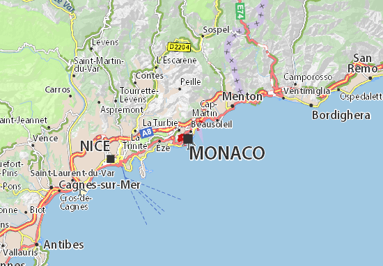 Monaco Monte Carlo Map Map of Monte Carlo   Michelin Monte Carlo map   ViaMichelin