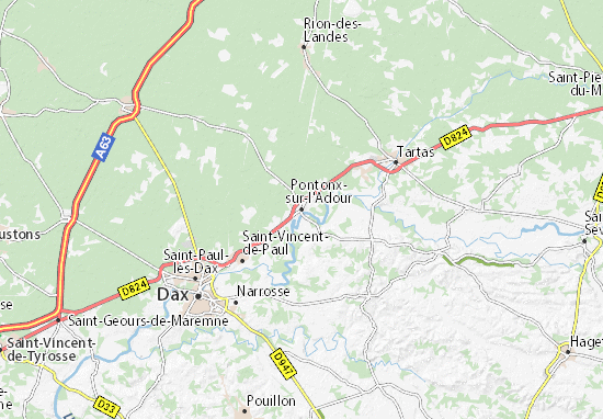 Carte-Plan Pontonx-sur-l&#x27;Adour