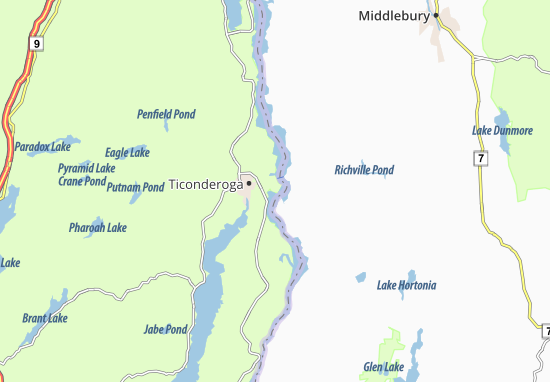 Mapa Fort Ticonderoga