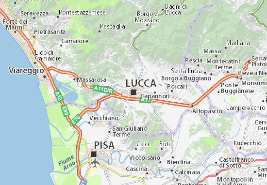 Mappa MICHELIN Lucca - Pinatina di Lucca ViaMichelin