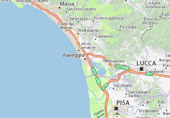 MICHELIN Viareggio map - ViaMichelin