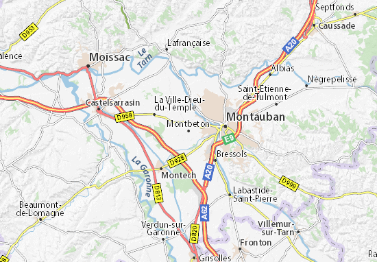 Karte Stadtplan Montbeton