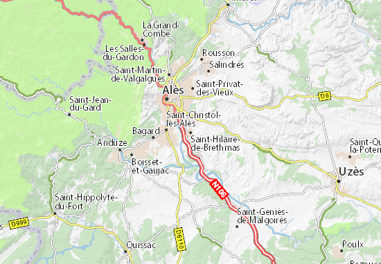 Mapa Saint-Hilaire-de-Brethmas
