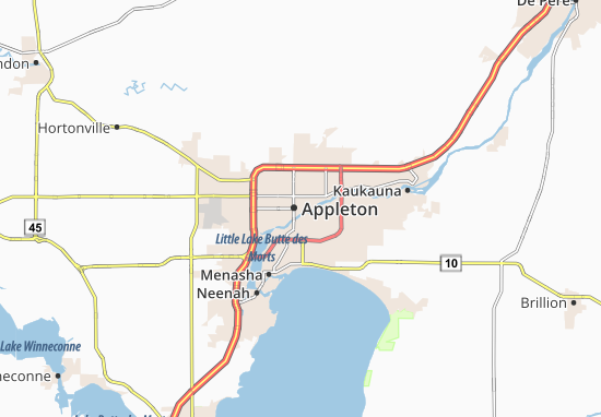 Karte Stadtplan Appleton