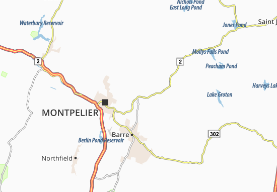 Kaart Plattegrond East Montpelier