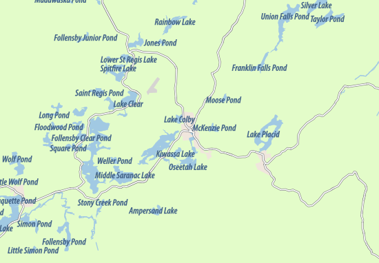 Mapa Saranac Lake