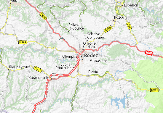 Karte Stadtplan Rodez