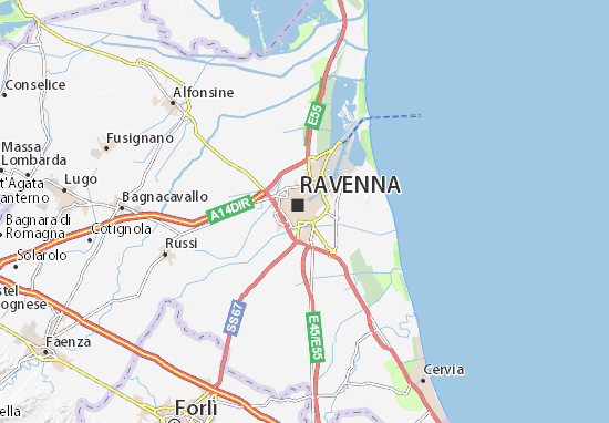 Ravena harta si obiective turistice din Ravena-Italia