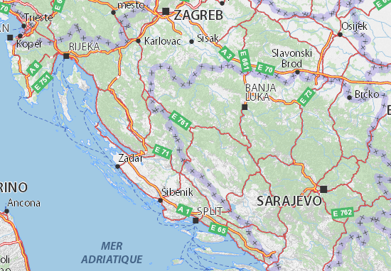 carte croatie michelin Map Of Croatia Michelin Croatia Map Viamichelin carte croatie michelin
