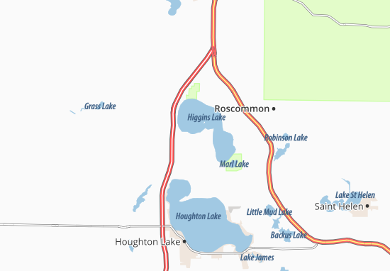 Mapa Higgins Lake