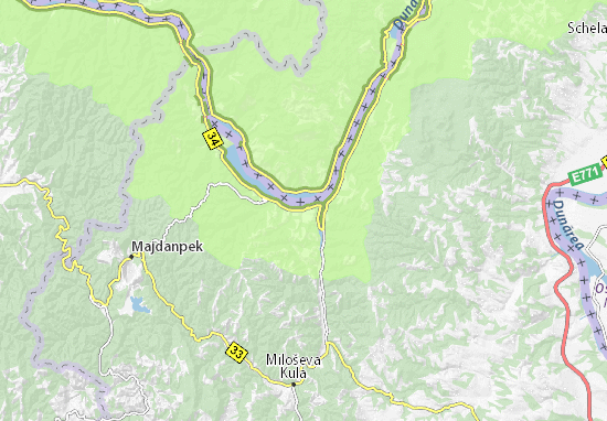 Mapa Donji Milanovac