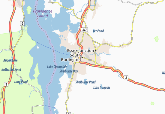 Kaart Plattegrond South Burlington