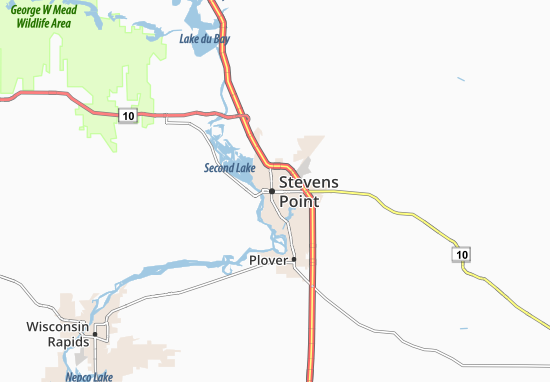Kaart Plattegrond Stevens Point