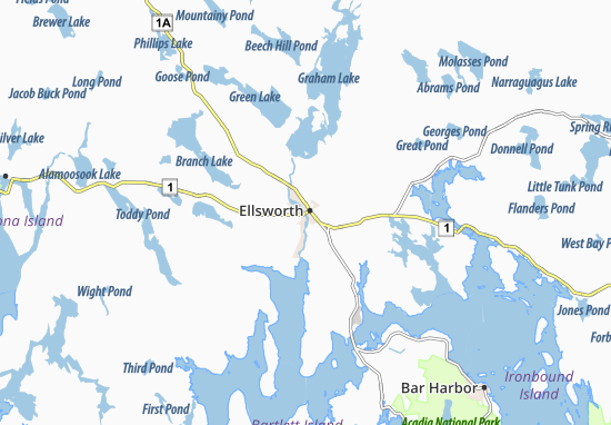 Karte Stadtplan Ellsworth