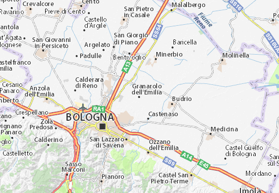 Mapa Granarolo dell&#x27;Emilia e Viadagola