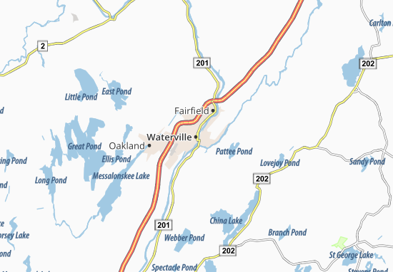 Karte Stadtplan Waterville