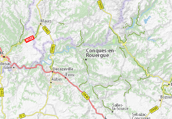 Mapa Conques-en-Rouergue