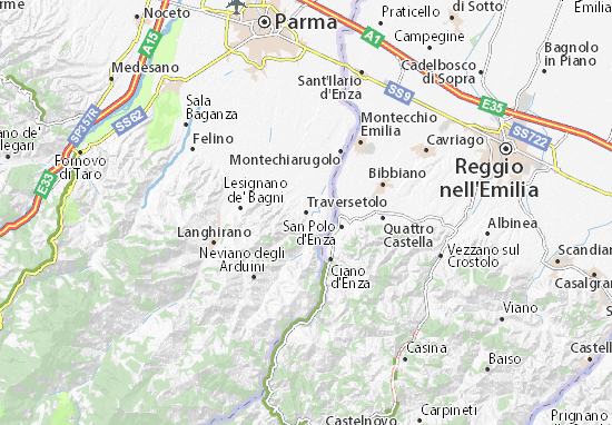 Mappa MICHELIN Traversetolo - Pinatina di Traversetolo ...