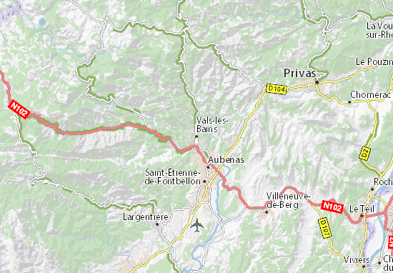 Mapa Vals-les-Bains