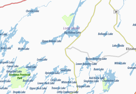Kaart Plattegrond Rideau Lakes