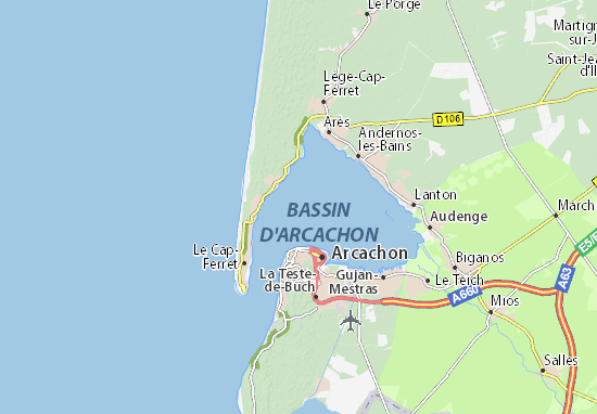 Mapa Bassin d&#x27;Arcachon
