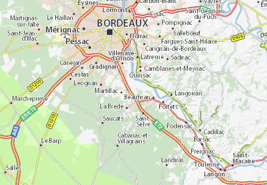 Carte-Plan Saint-Médard-d&#x27;Eyrans