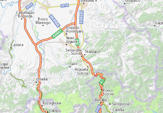 Kaart Plattegrond Serravalle Scrivia