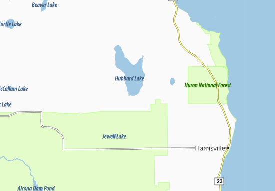 Mapa Hubbard Lake