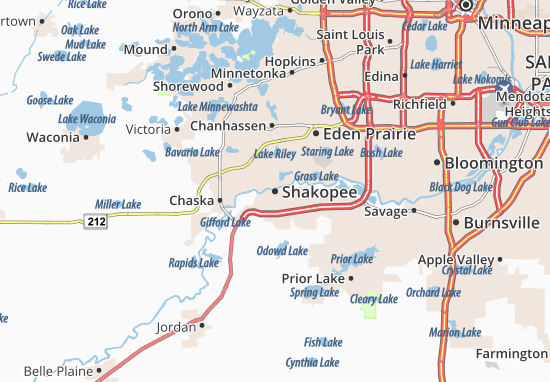 mapa-michelin-shakopee-mapa-shakopee-viamichelin