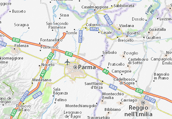 Mapa Pedrignano