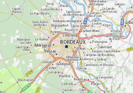 carte bordeaux Map of Bordeaux   Michelin Bordeaux map   ViaMichelin