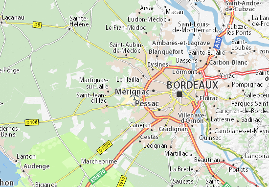 carte de merignac Carte Detaillee Aeroport De Bordeaux Merignac Plan Aeroport De Bordeaux Merignac Viamichelin carte de merignac