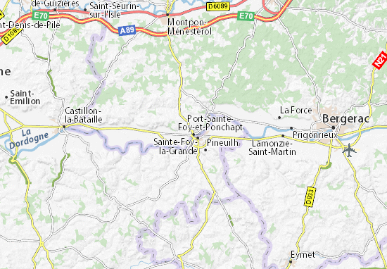 Mapa Port-Sainte-Foy-et-Ponchapt