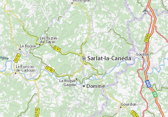 sarlat carte de france Carte détaillée Sarlat la Canéda   plan Sarlat la Canéda   ViaMichelin