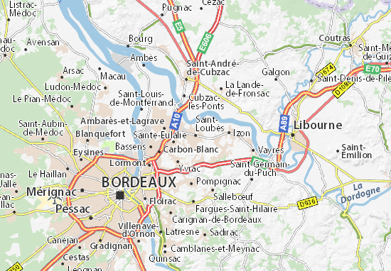 Kaart Plattegrond Saint-Loubès