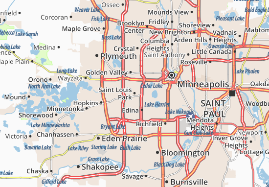Detailed map of Saint Louis Park - Saint Louis Park map - ViaMichelin