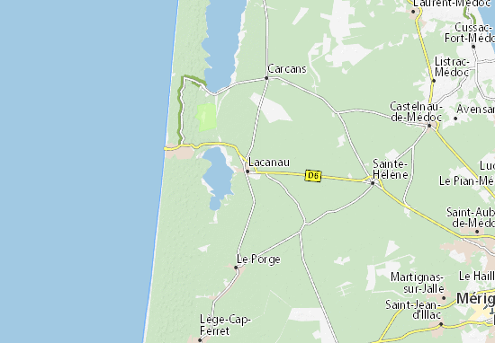 Karte Stadtplan Lacanau