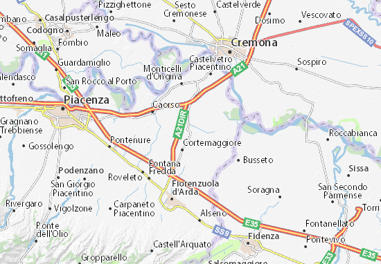 Karte Stadtplan San Pietro in Cerro
