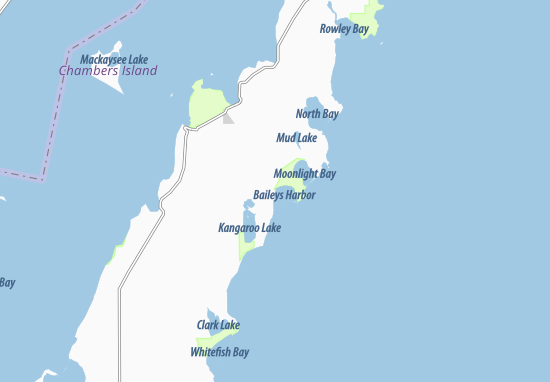 Kaart Plattegrond Baileys Harbor