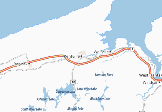 Mapa Kentville