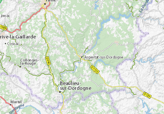 Karte Stadtplan Argentat-sur-Dordogne