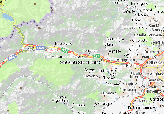 Karte Stadtplan Sant&#x27;Antonino di Susa
