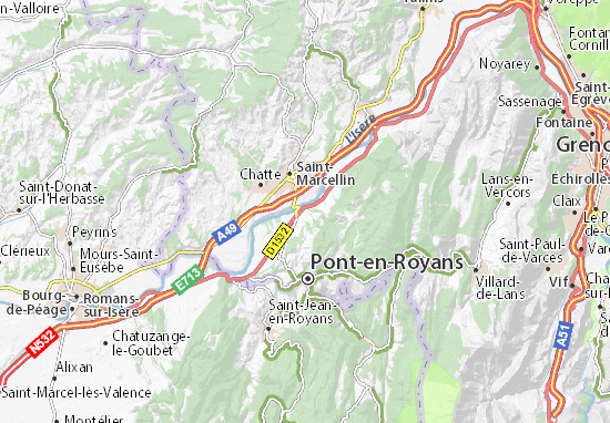 Mapa Beauvoir-en-Royans